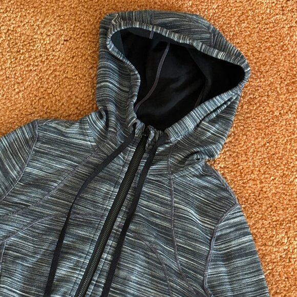 Lululemon Hooded Full Zip Define Jacket Nulu Heathered Black White Black Size 2 - Picture 3 of 10